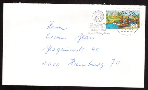Cover with Schleswig-Holstein Canal opening stamp