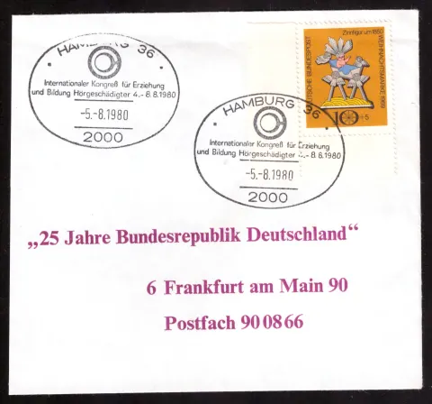 Philatelic cover “25 years of the Federal Republic of Germany”
