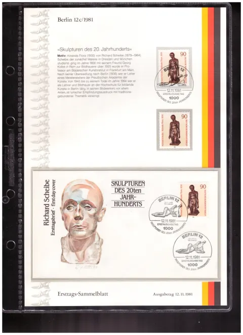 Ersttags-Sammelblatt 12c/1981 – 20th-century sculptures
