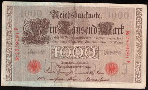 1000 Mark – Reichsbanknote, two green seals