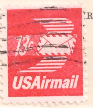 Airmail – 13c Winged Envelope booklet single I