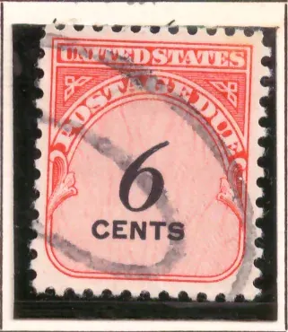 Postage Due – 6 cents numeral