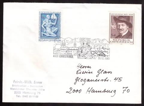 Christkindl Christmas special-cancel cover – 20 December 1983