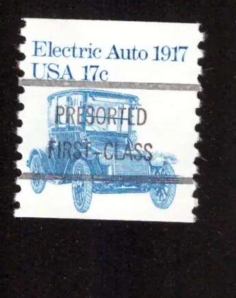 Transportation – 1917 Electric Auto, Presorted First-Class