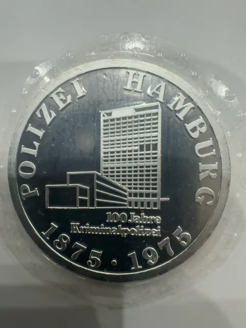 Медал - „100 Jahre Kriminalpolizei Hamburg 1875–1975“