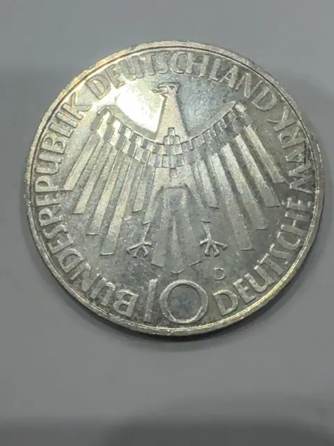 10 Deutsche Mark – XX Olympische Spiele München 1972 „Strahlenspirale – IN DEUTSCHLAND“